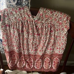 Lucky Brand Red and White Floral Blouse